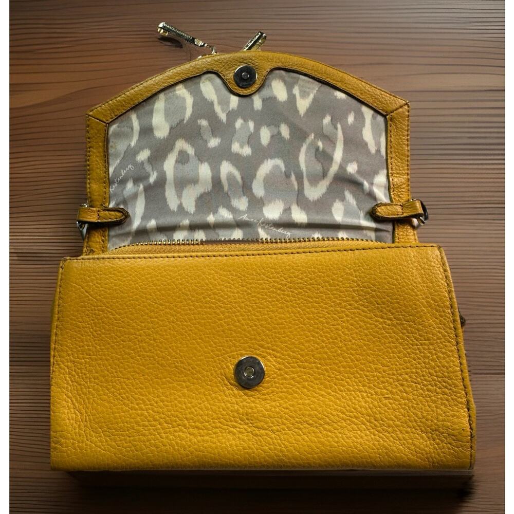 Aimee Kestenberg Delancey Pebbled soft Gold/Yellow Clutch crossbody chain